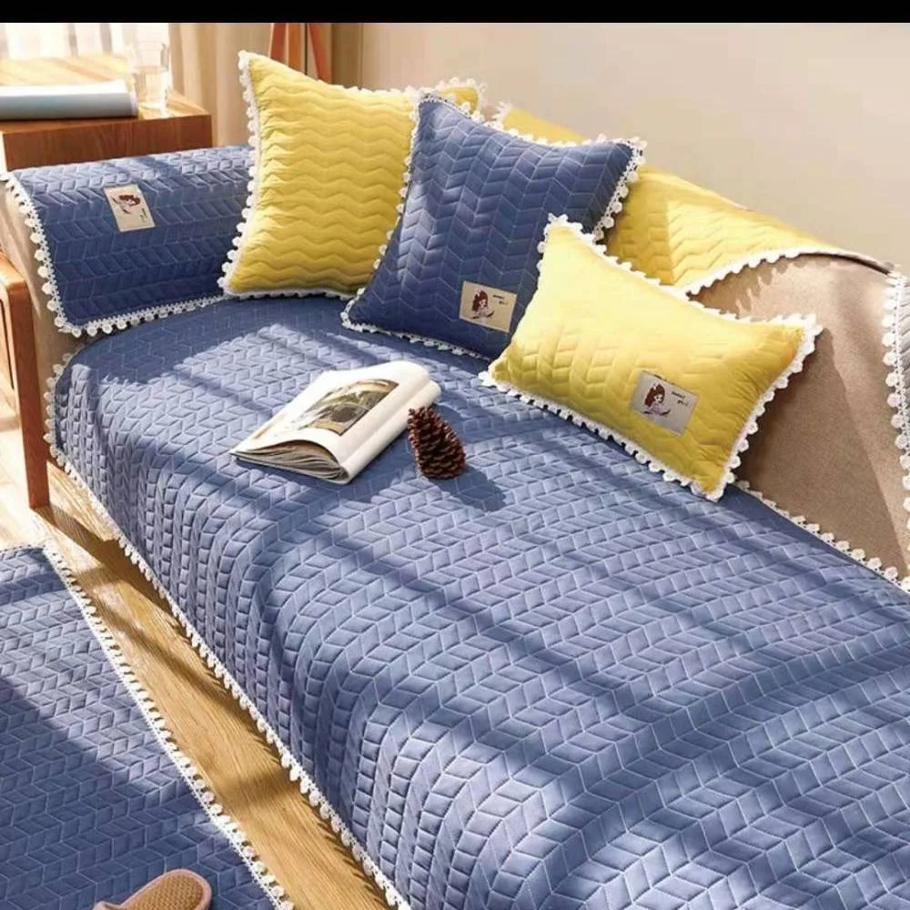 Чехол для дивана из мягкого плюша эластичный нескользящий | Дом и сад