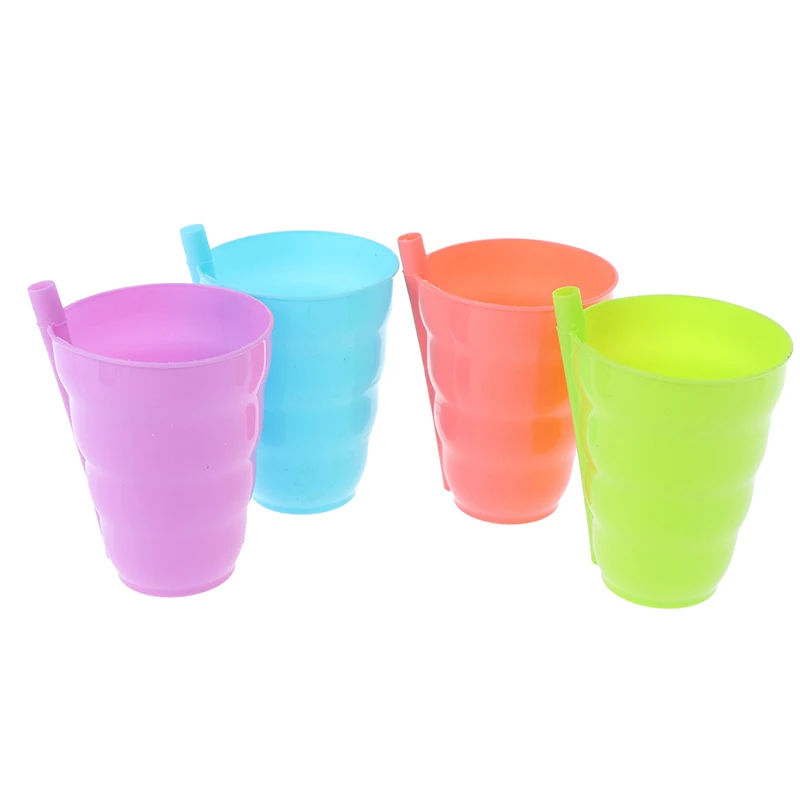 

Candy-colored plastic drinking cup Children's Straw Cups Children's Juice Milk Cup Lightweight and simple Learning drinking cup