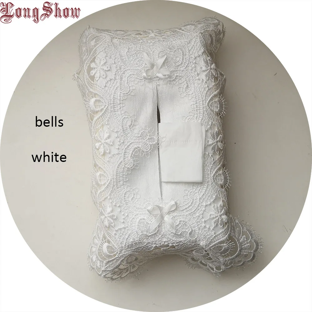 white border LongShow креативный дизайн для дома, отеля, настольный декоративный вышитый кружевной чехол для салфеток - Цвет: white border
