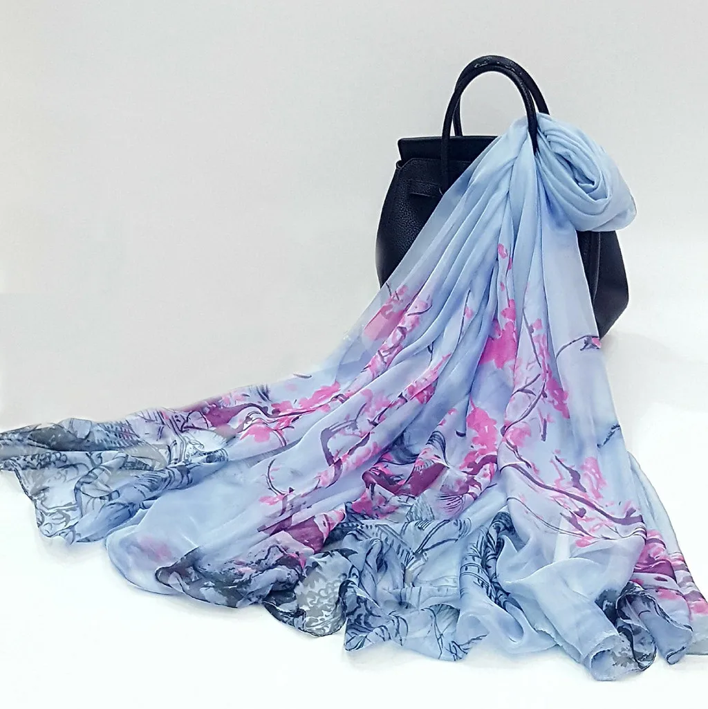 Шарф женские шарфы женский шарф Сливовый цветок платок для защиты от солнца