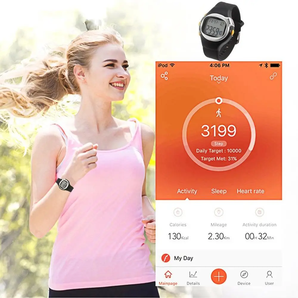Pulse Heart Rate Monitor Wrist Watch Calories Counter Sports Fitness Exercise