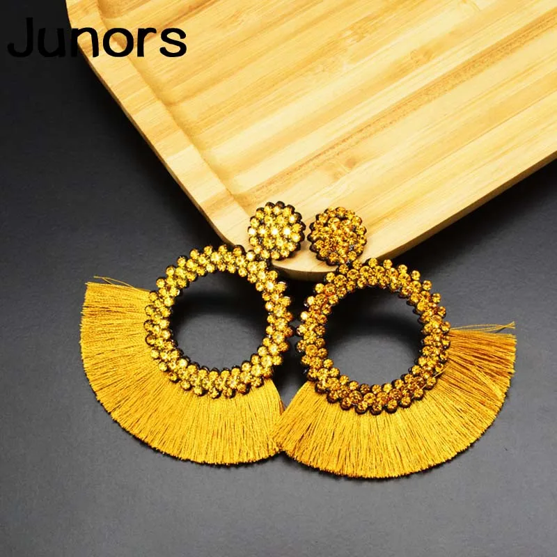 Роскошные круглые серьги с кисточками для женщин gadis boho tassel 2019 женские Висячие