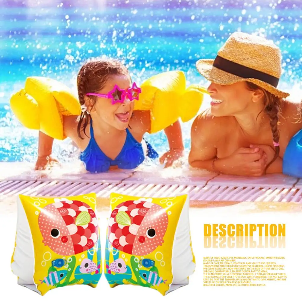 

1 Pair PVC Inflatable Arm Float Rings Swimming Aid Floaties Swim Arm Bands Fun Fish Arm Ring