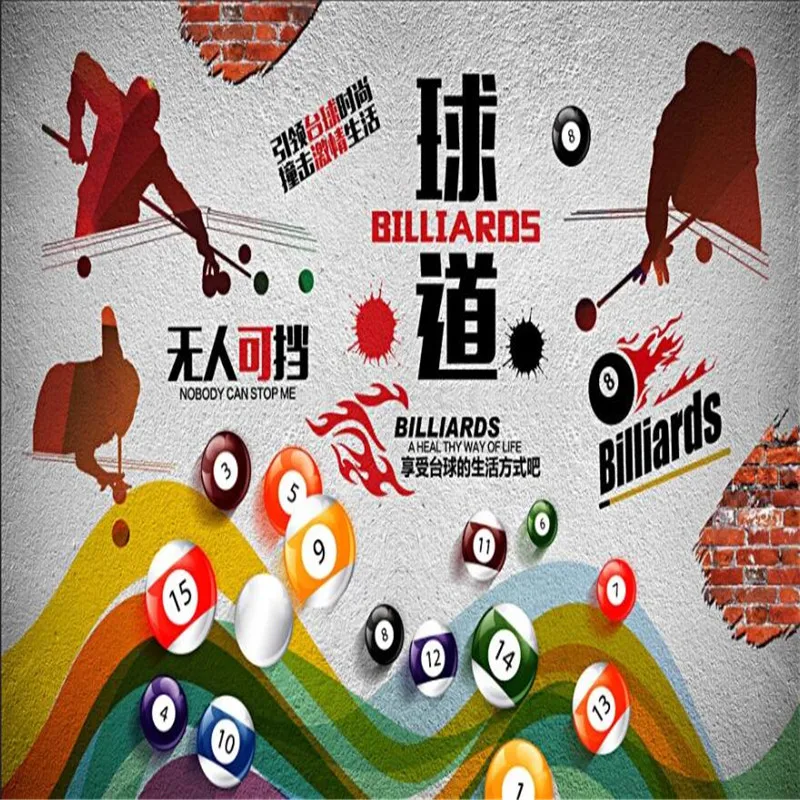 Ретро Ностальгический Бильярдный клуб промышленное украшение Настенная 3D