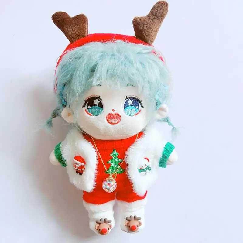 

Милый жилет Санта-Клауса, снеговика, лось, обувь, одежда для 20 см идола, плюшевые куклы, аксессуары для одежды, детские рождественские подарк...