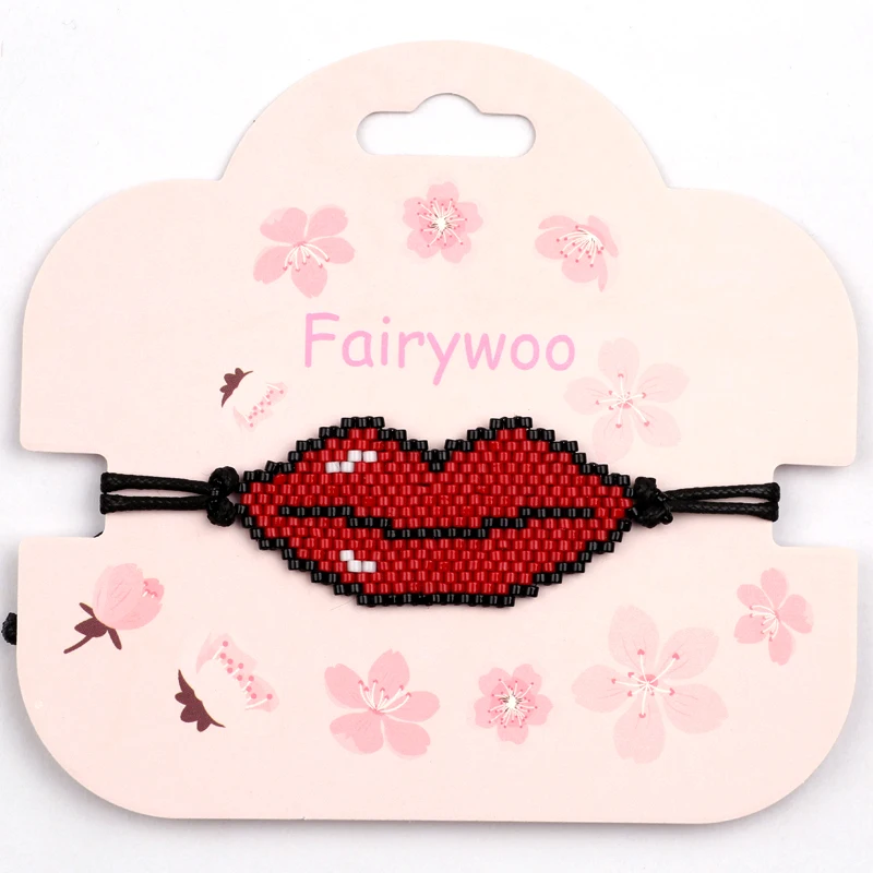 FAIRYWOO красный браслет с губами ювелирные изделия счастливый подарок ручной