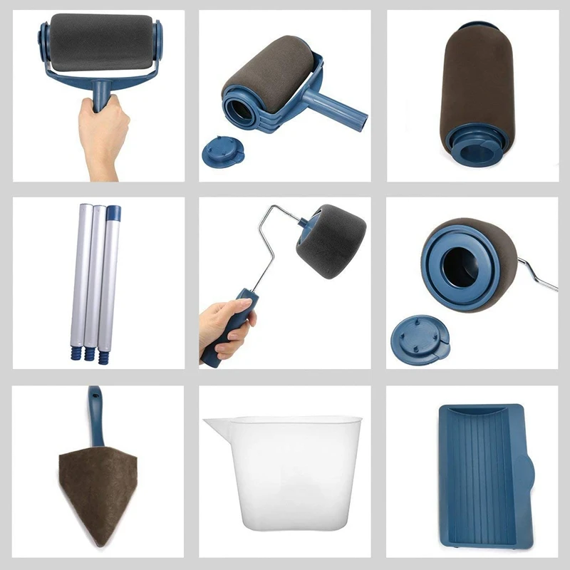 9 шт./компл. краскопульт для роликовых кисточек инструмент удаления красок на