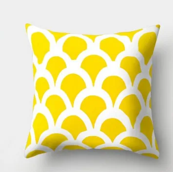 

45*45cm 1PC Yellow Geometric Printed Throw Pillow Case Sofa Car Waist Cushion Cover Office Pillowcase Party Pillow Cover