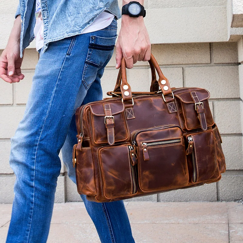 Мужской Дорожный портфель Luufan кожаный для ноутбука сумка документов деловая из