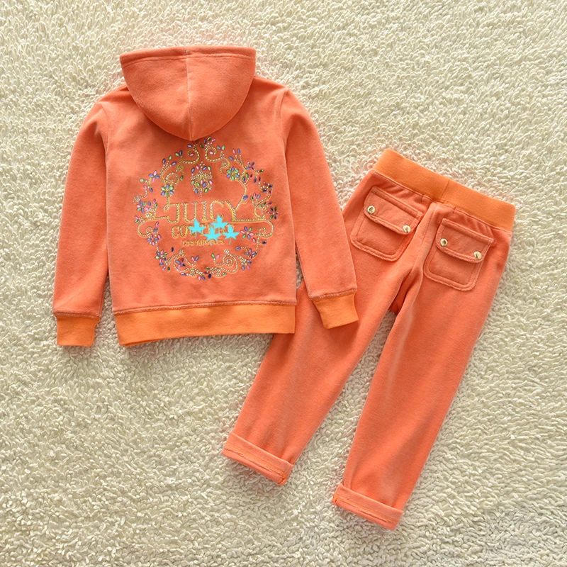 

Velvet Girls' Suit Clothing Sets Children's Fashion Style Sportswear Leisure 2 Piece Set For 3-13 Years Spring and Autumn
