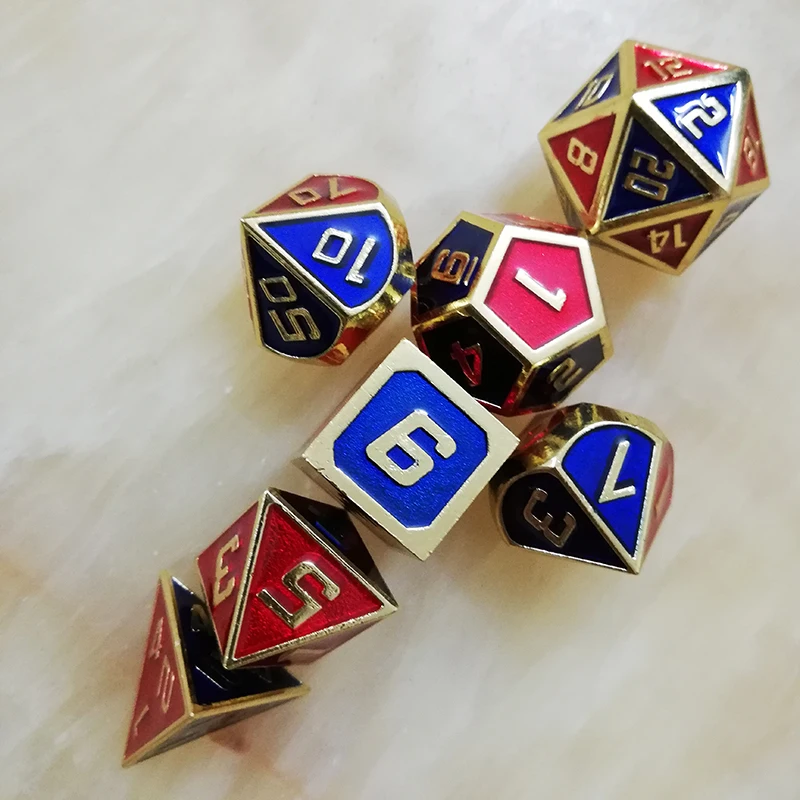 Игральные кости dnd металлический rpg набор многогранная игральные d20 d10 d6 d8 d12