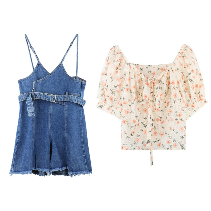 Рубашка Sweet Spice для девушек шифоновый топ на одно плечо с разбитыми цветами