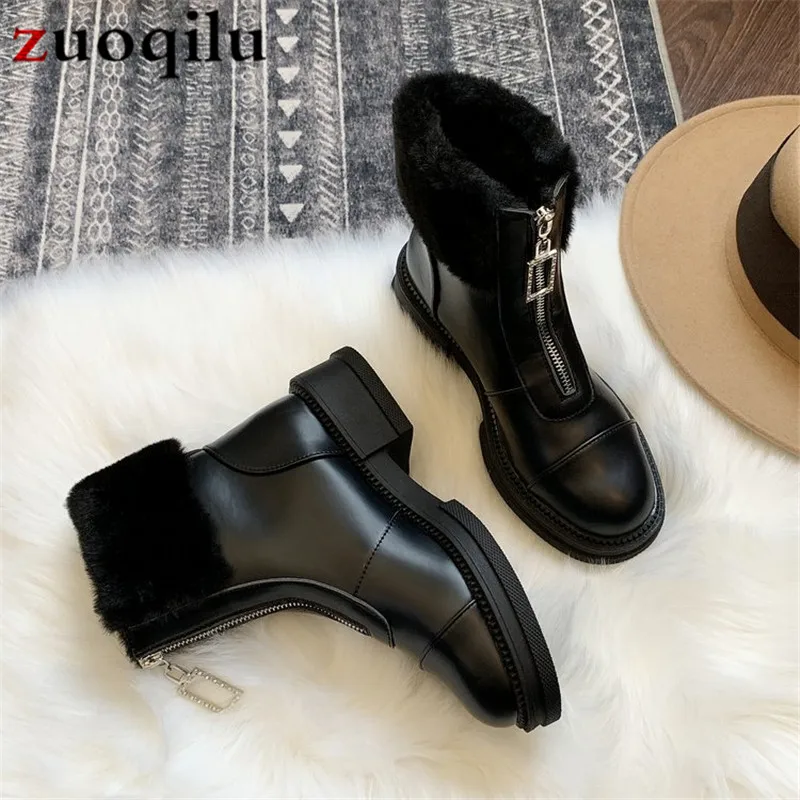 Женские зимние ботинки обувь на высокой платформе Ботинки martin женские черные