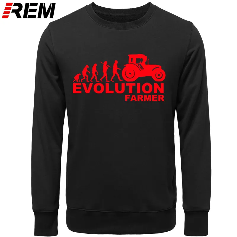 REM Farmer Evolution мужские толстовки сельскохозяйственный трактор Fendt Claas Machinery с длинным рукавом модные толстовки с принтом, толстовки - Цвет: BLACK RED