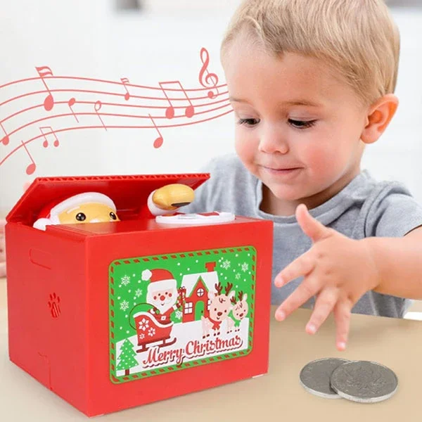 

Automated Santa Claus Cat Steal Coin Bank Money Saving Box Electronic Money Boxes Piggy Banks Kids Gift Home Decor Cute Dropship