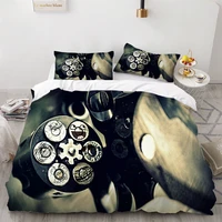 23 pieces pistol bedding set 3d print military weapon duvet cover set twin double king bed quilt cover for kids adult cover set