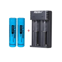 pkcell icr 14500 800mah li ion rechargeable battery 3 7v aa lithium batteries battery charger for aa aaa 16340 18650 battery