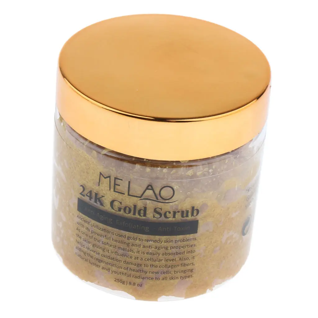 24K Gold Scrub Acne Scar Blackhead Remover Body Face Skin Lifting Firming |