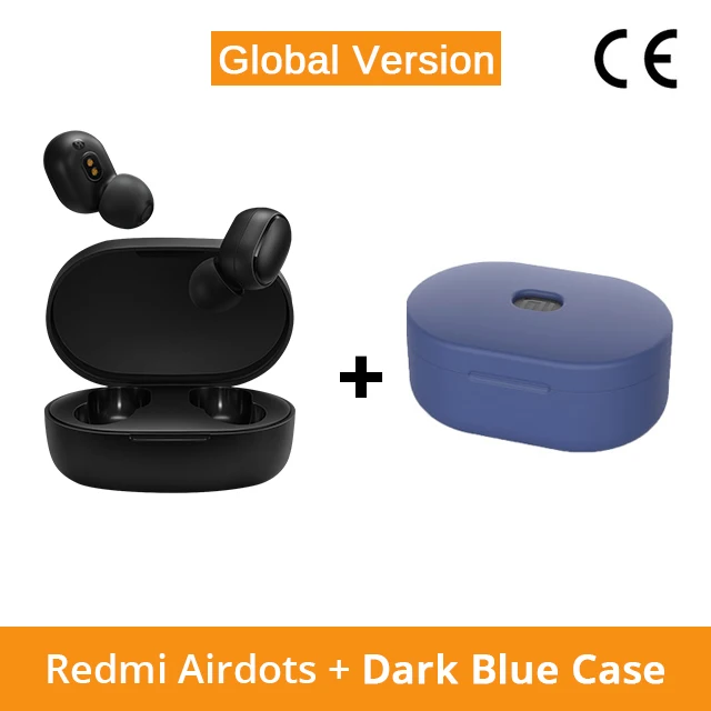 CE Add DarBlue Case Xiaomi Redmi AirDots, беспроводные наушники с Bluetooth 5,0, наушники-вкладыши, стерео наушники с басами, беспроводные наушники, управление AI - Цвет: CE Add DarBlue Case