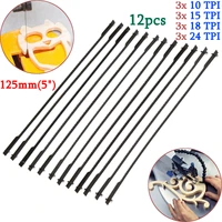 12pcsset 127mm teeth scroll saw blade for cutting wood woodworking power tool accessories black