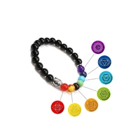 7 chakra buddha therapy bracelet for women men yoga natural stone beads jewelry weight loss prayer bangle dropshopping
