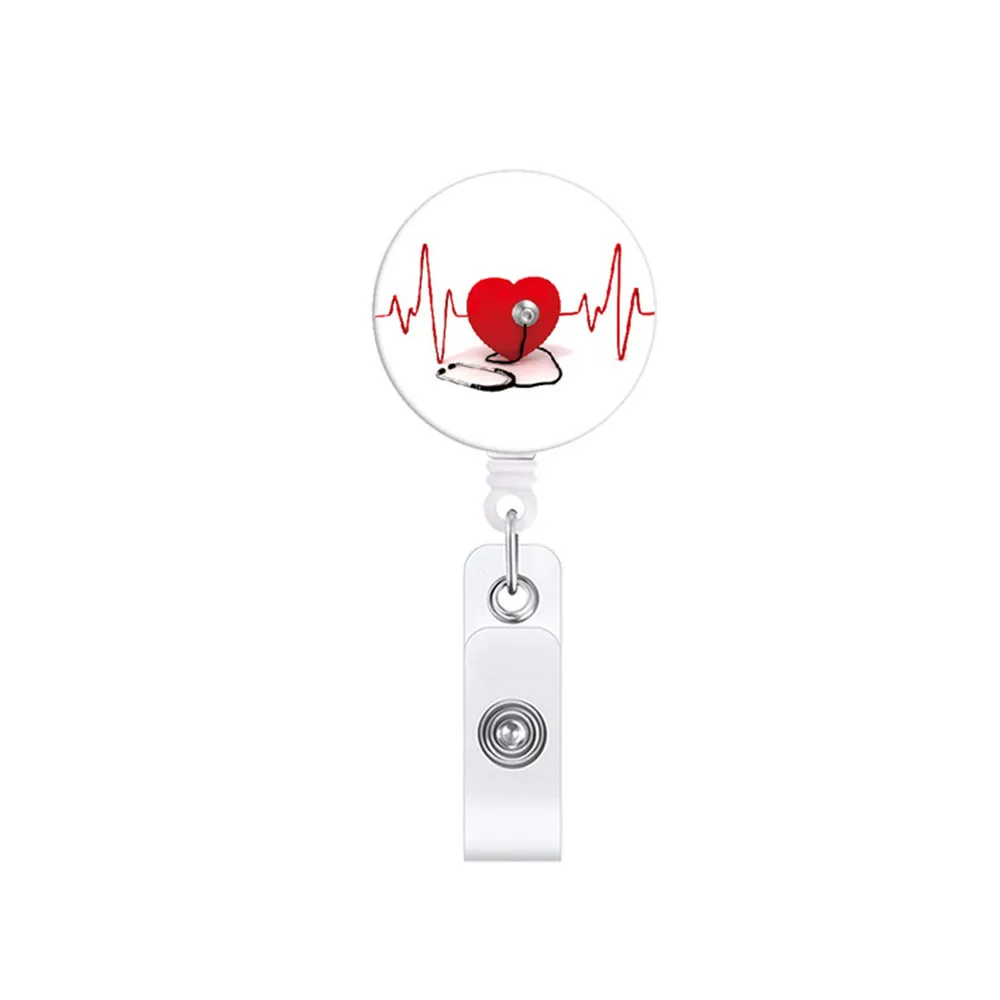 

Wholesale Fashion Cute Heart Shape Nurse Badge Reel Clip Retractable Badge Holder Students Id Card Holder Doctor Gift