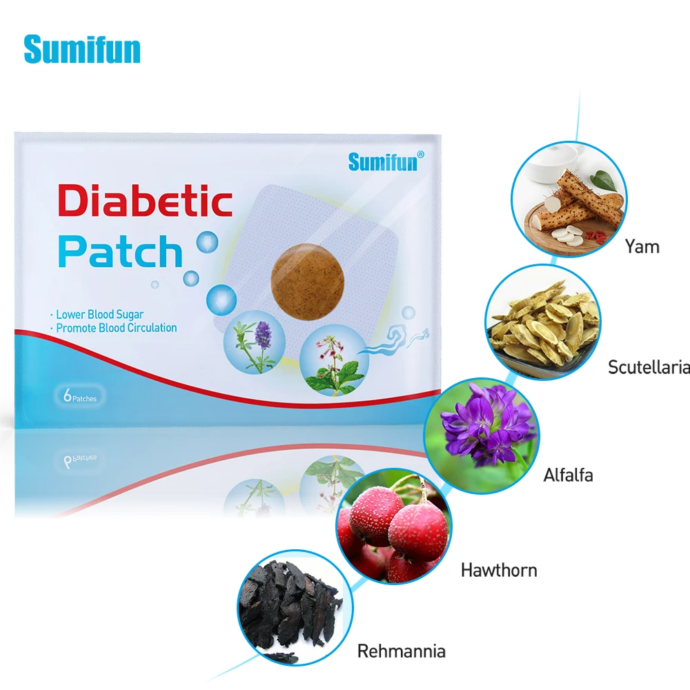 

72pcs/12bags Sumifun Diabetic Patch Diabetes Herbal Diabetes Cure Lower Blood Glucose Treatment Sugar Balance Plaster D1807