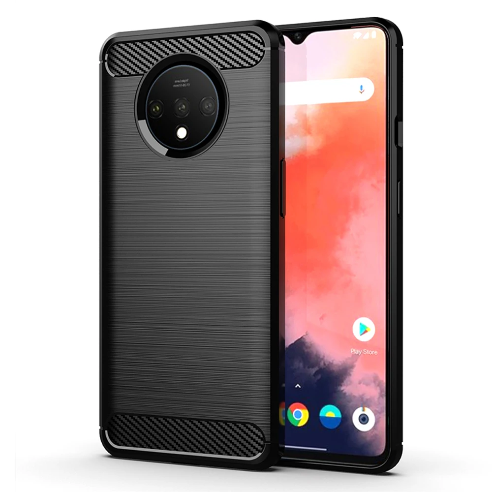 Для OnePlus 7t чехол 1 + мягкий из углеродного волокна задняя крышка Capa для Pro