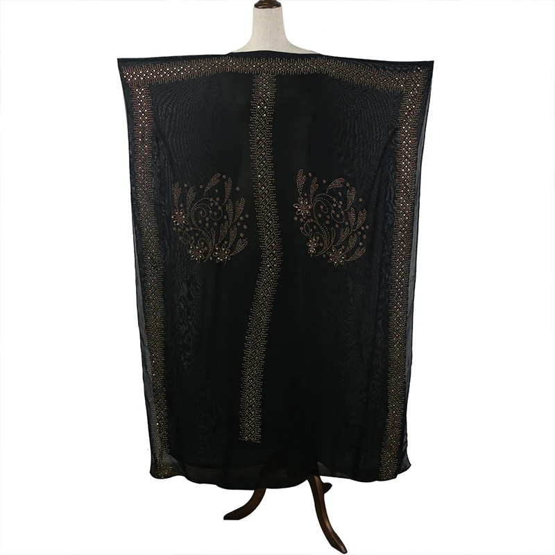 Африканские платья для женщин черное мусульманское женское платье с принтом 2019