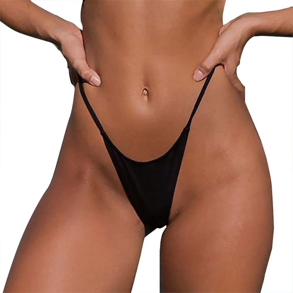 Womens Sexy Bikinis Bottom Thong Swimsuit Vintage Swimwear Black Brazilian Biquini Secret T-back White Cheeky