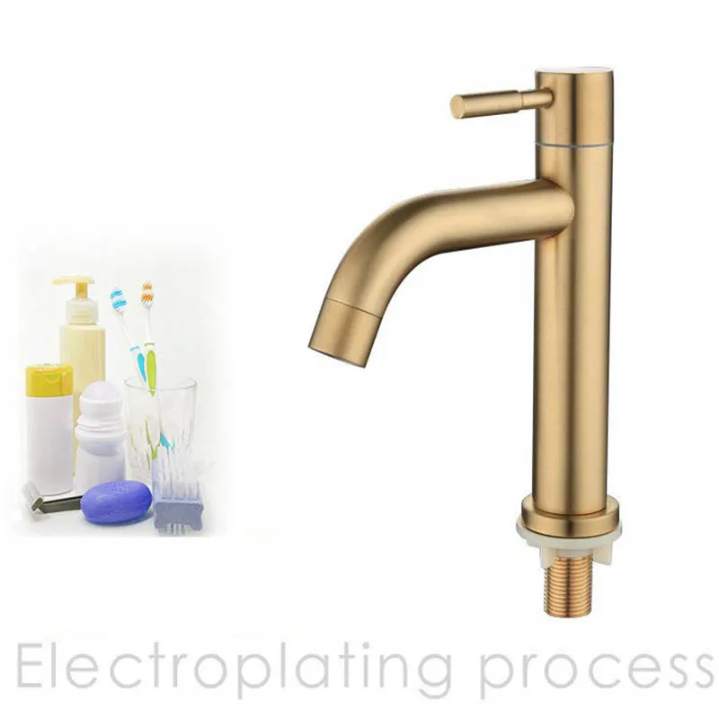 Матовая Золотая насадка для раковины в ванную комнату с одним отверстием и