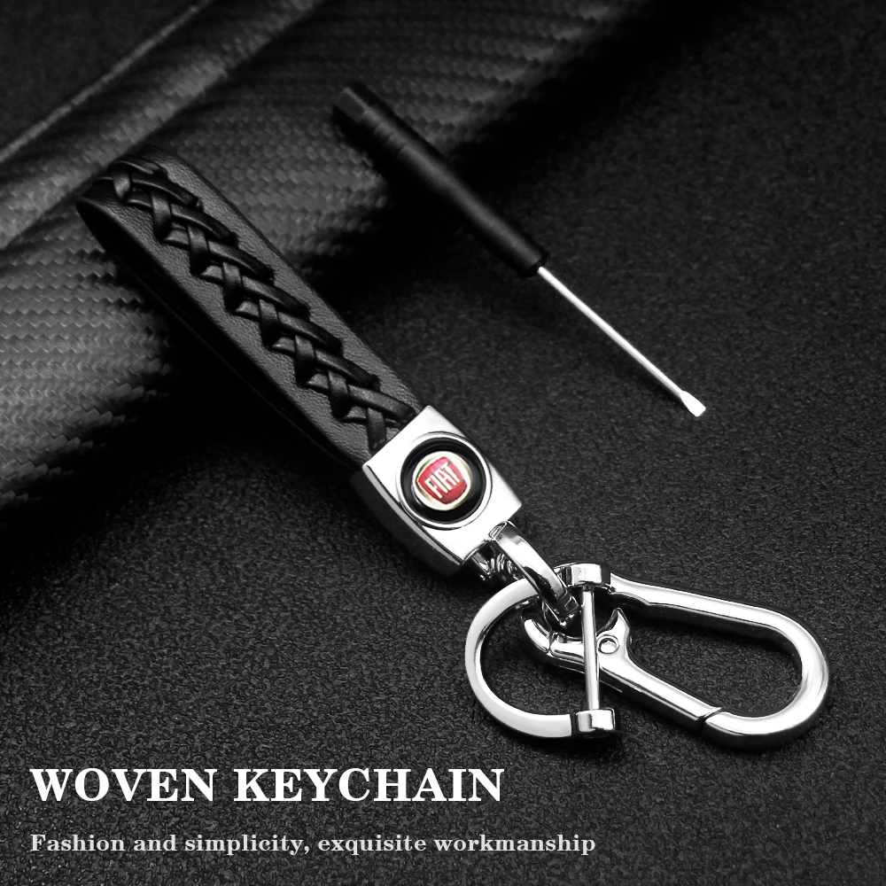 

Car Keychain Car Logo 3D Metal Leather Key Ring Auto Pendant Styling for Fiat 500 Tipo Punto Grande Car Accessories Key Chain