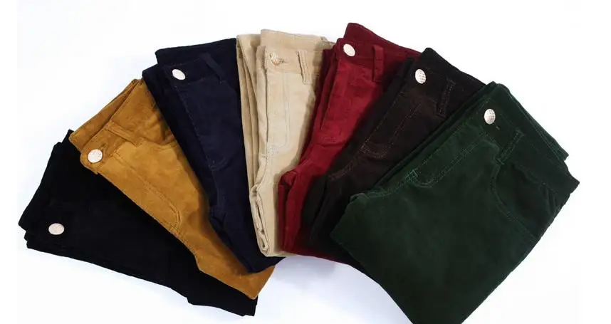 

feet pants women high waist stretch pencils leisure trousers Spring and autumn new cotton corduroy