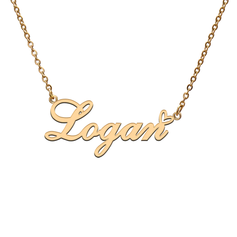 Ожерелье с персонализированным персонажем Бог любовным сердцем именем Логана