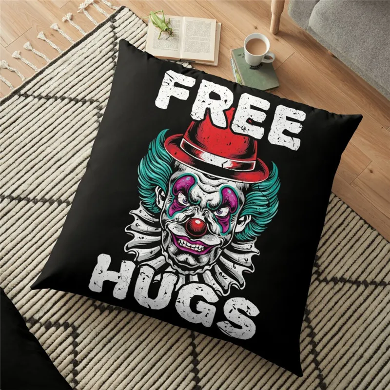 

Merry christmas cushion Cover Horror Clown Halloween Printed 45*45cm Christmas Pillowcase Gifts Xmas Cushion Decorative for home