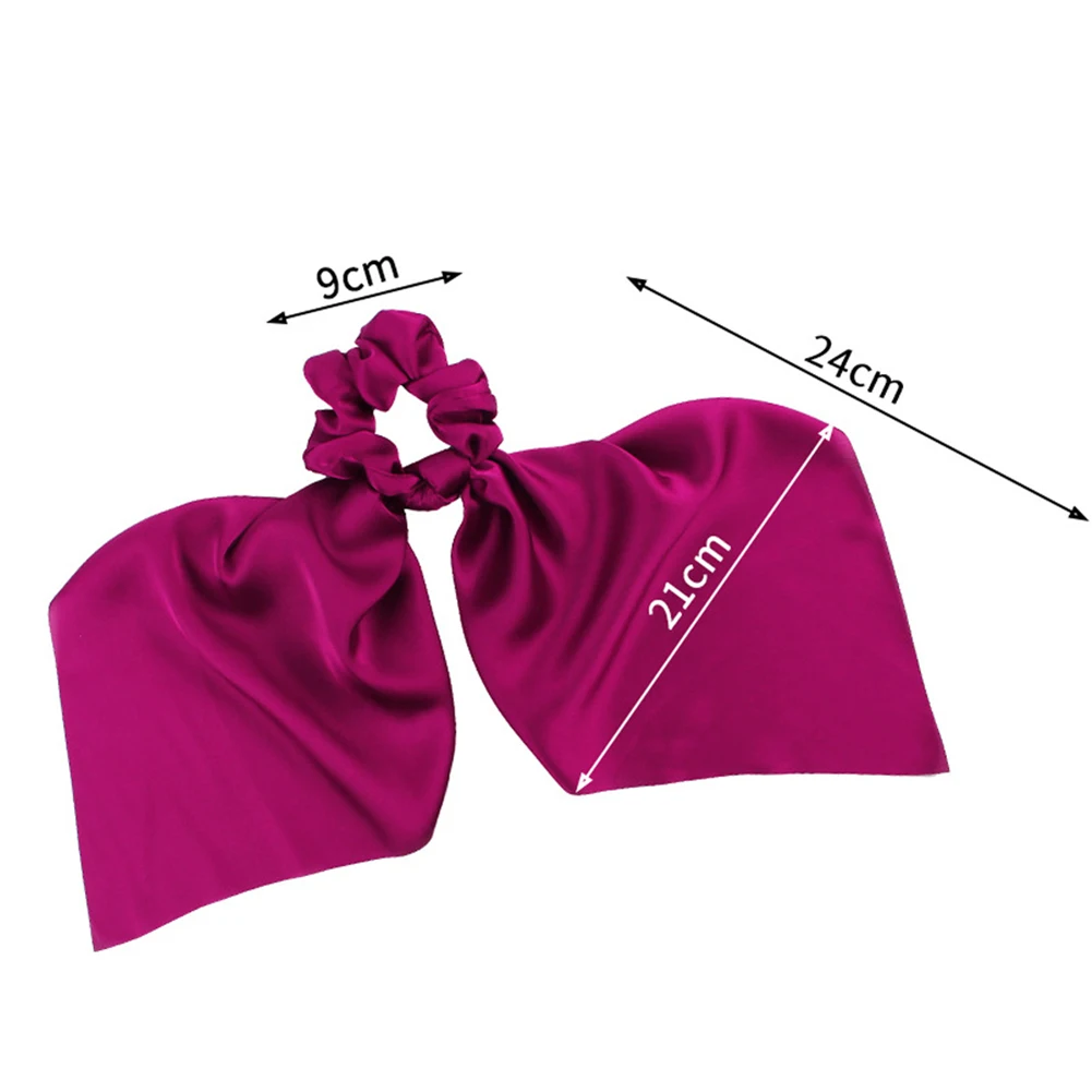 

DIY Solid/Floral Print Bow Satin Long Ribbon Ponytail Scarf Hair Tie Scrunchies Women Girls Elastic Hair Bands Hair Accessories