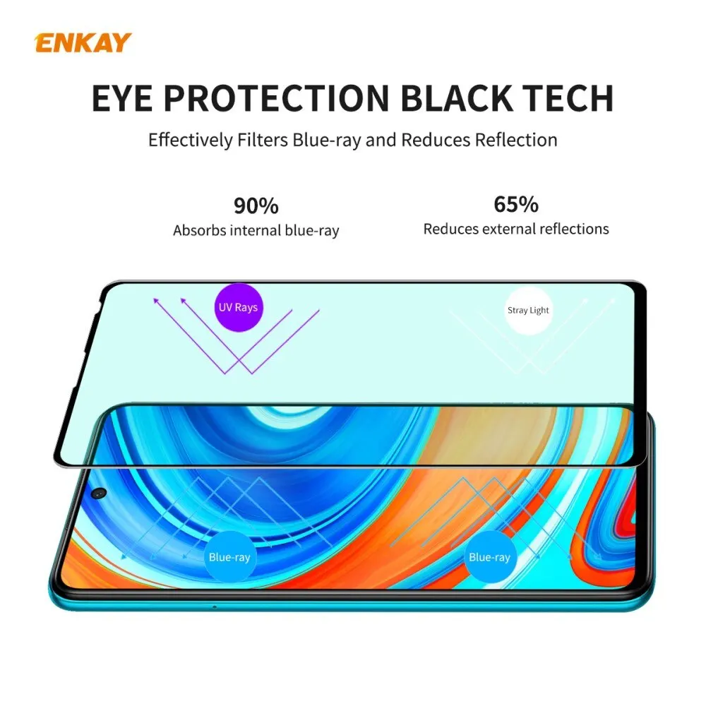 Enkay glass/Film (front) 9H 6d 0.26mm for Xiaomi Redmi Note 9S/Note 9 pro/Note Pro Max [2 PCs] | Мобильные телефоны и