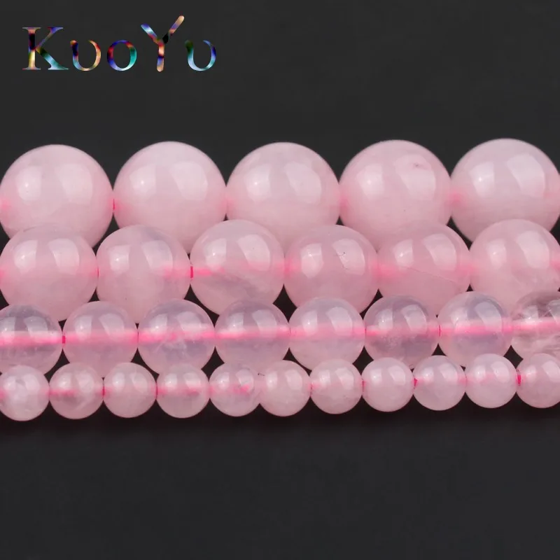 Natural Stone Rose Quartzs Beads Round Loose Spacer For Jewelry Making DIY Charm Bracelets Accessories 4/6/8/10/12MM 15” | Украшения и