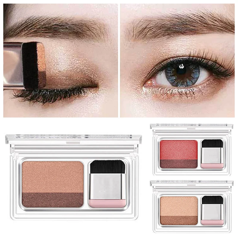 Двойной градиент цвета ленивый тени для век макияж Палитра блестящих теней