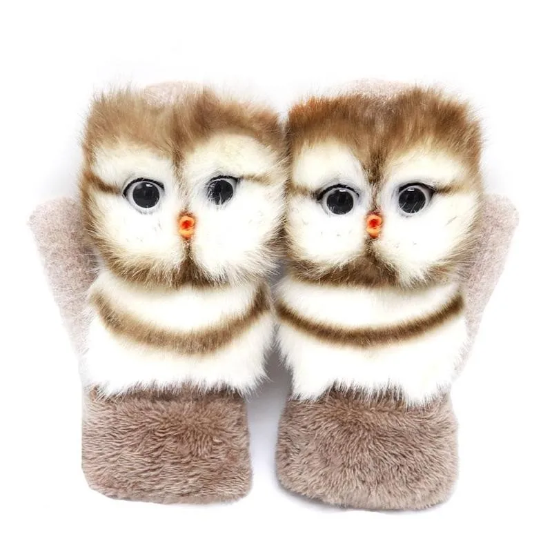 

Plush Padded Animal Mittens Kid Winter Warm Gloves Cute Girl Mittens Full Fingers Fashion Soft Mittens 22 * 11 Cm/ 8.7 * 4.3