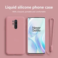 For OnePlus Pro Case Original Liquid Silicone Soft Phone Cover For OnePlus Pro with Hand Strap Lanyard