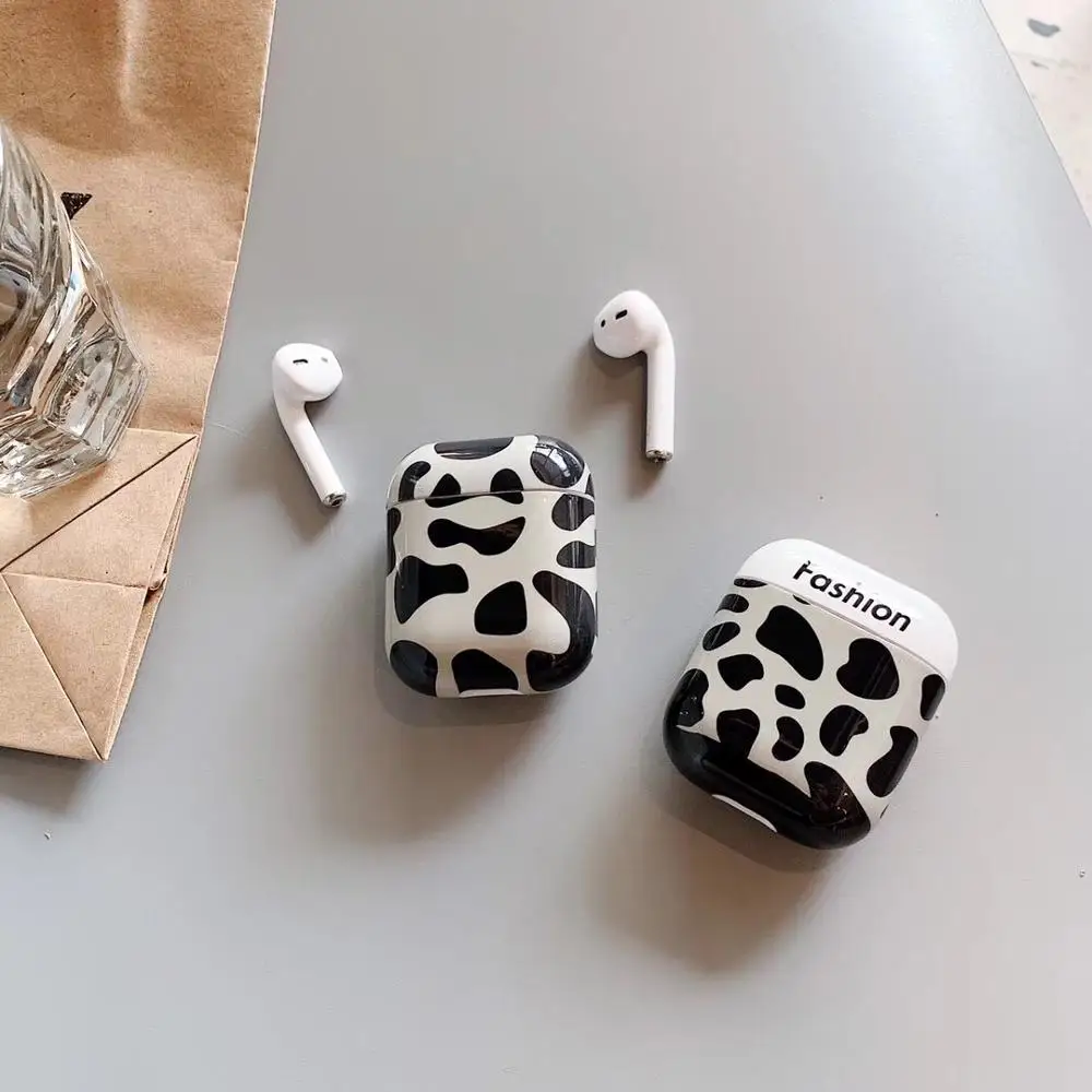 Модный Леопардовый Bluetooth беспроводной набор наушников Airpods силиконовый чехол для