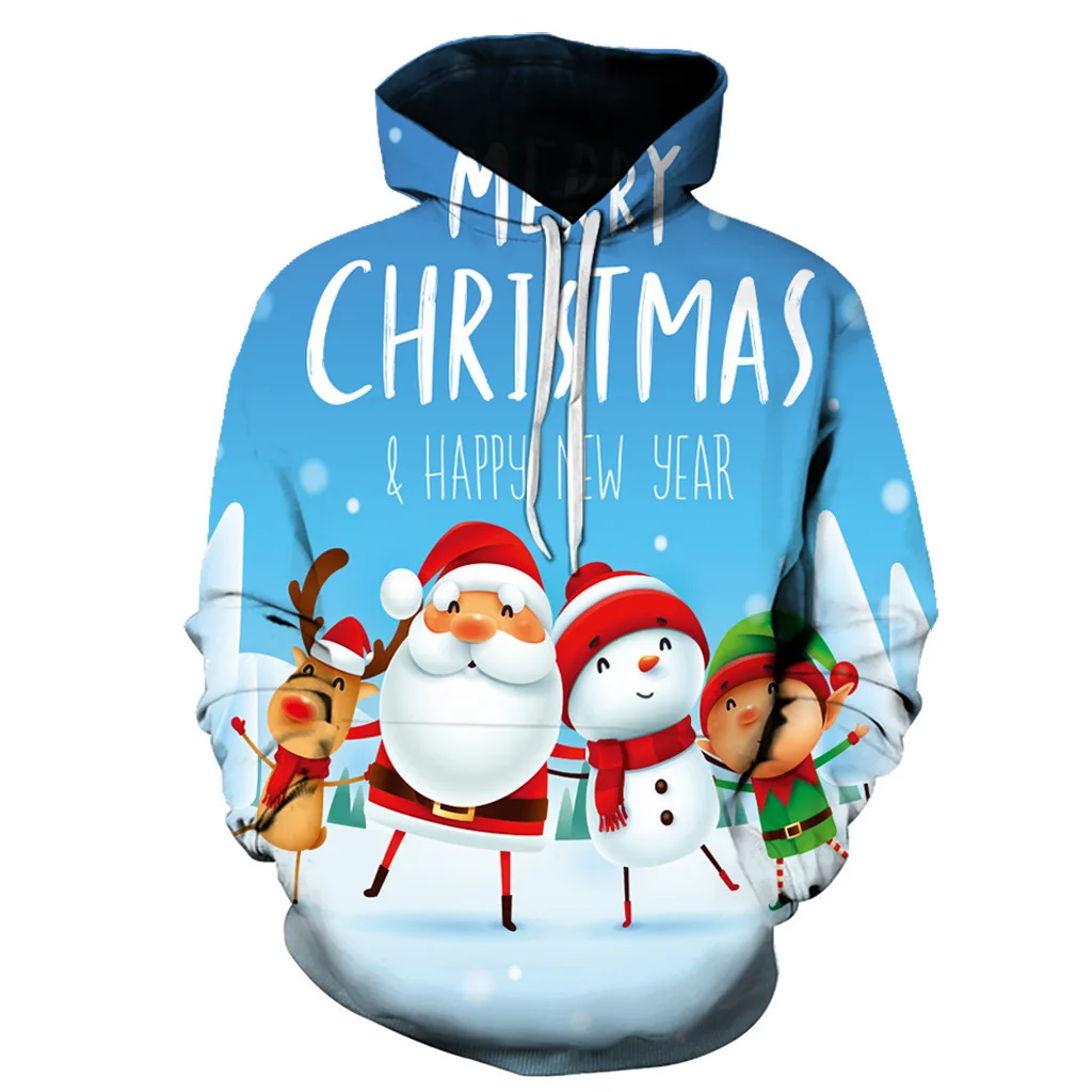 

Christmas Spring Men Women Couple's Fashion Clothes Sweatshirt Red Plus Size 3D Printing Long Sleeve Sweatershirt Tops Sweater