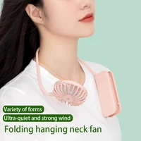 portable folding hanging neck fan neck fan mini usb 5v cooler rechargeable wireless smart hanging neck shape changeable r7 260x
