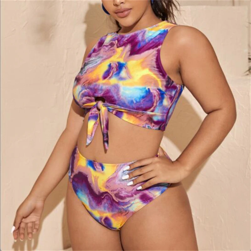 Новый сексуальный женский купальник с завязкой высокой горловиной женская