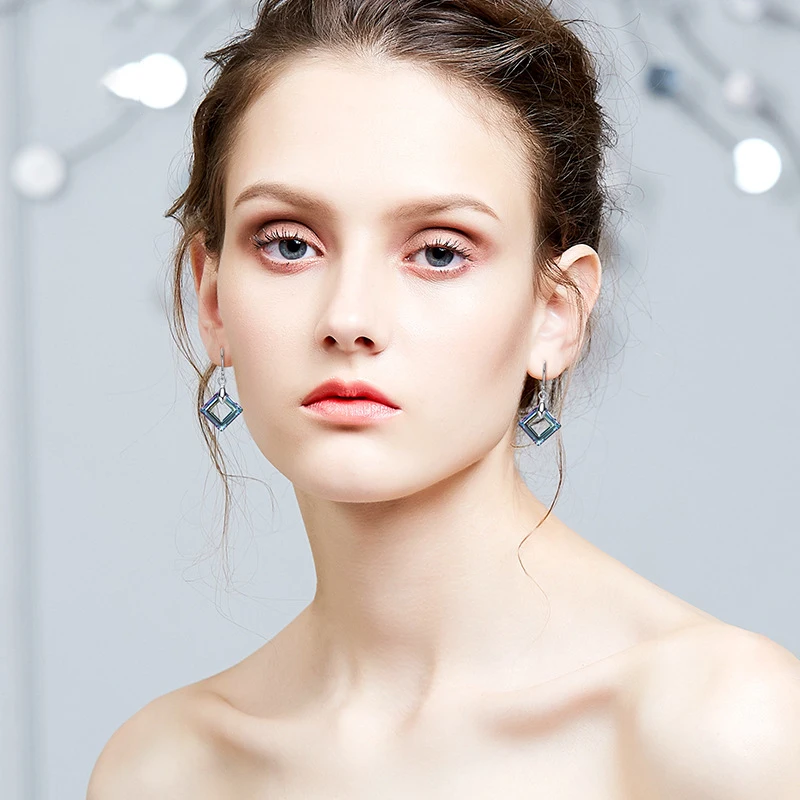 Украшенные кристаллами Сваровски серьги-подвески из кристаллов европейские