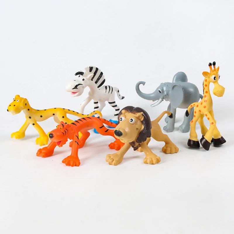 6 шт./компл. украшение для торта на тему леса Зебра слон Лев Жираф Тигр Леопард