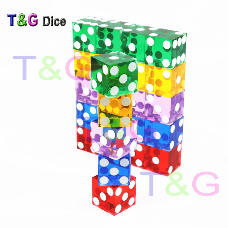 5 шт. D6 игральные кости T& G 19 мм акриловые игральные кости прозрачные шестигранные казино острый прямой угол