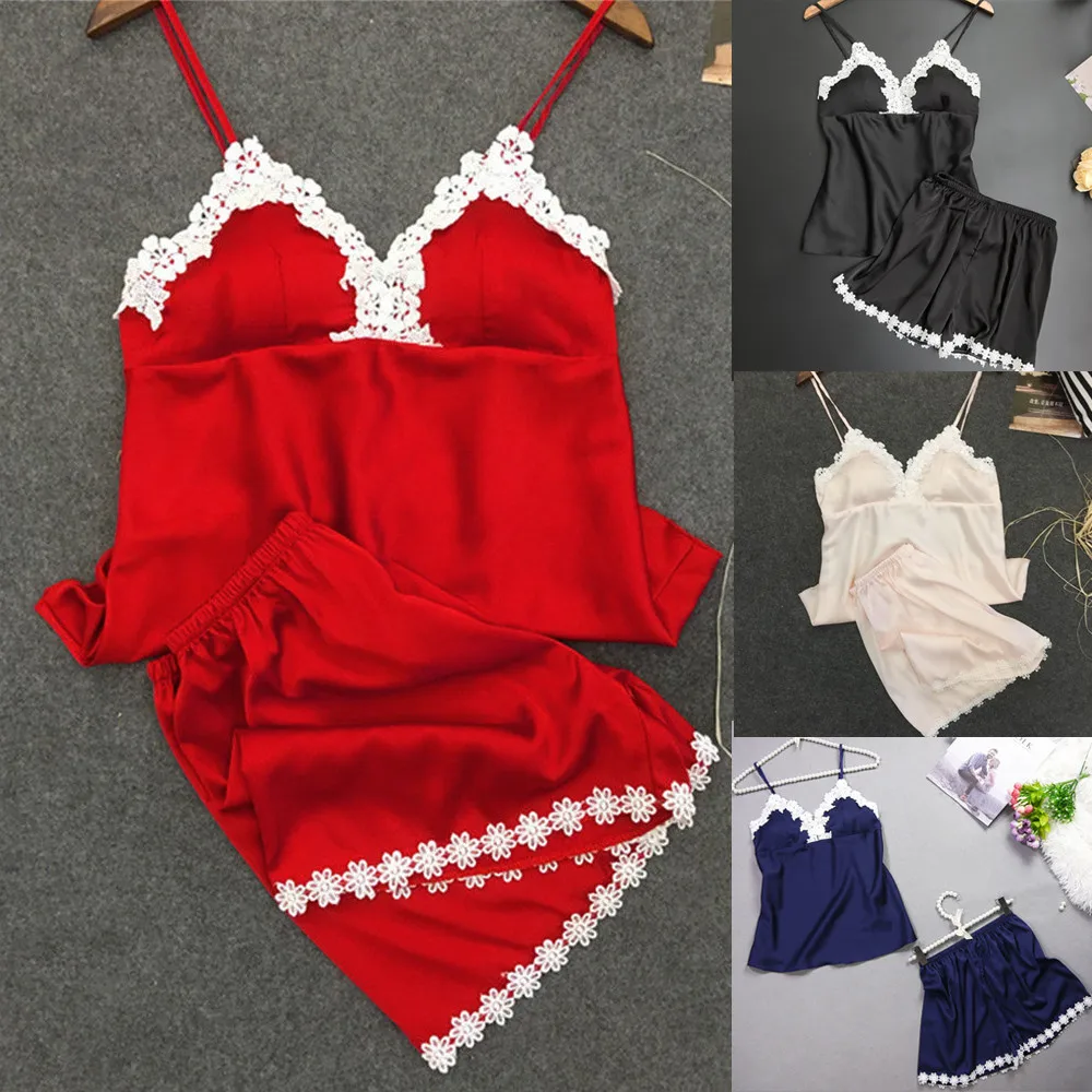 Мода США женское сексуальное кружевное нижнее белье из 2 предметов ночное набор