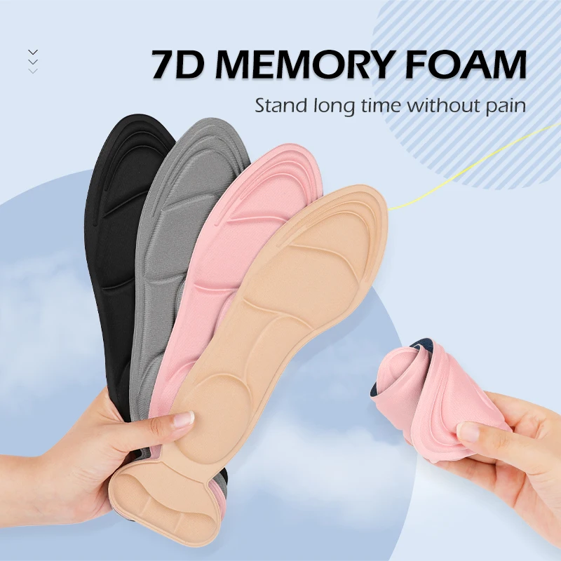 

3ANGNI 7D Memory Foam Orthopedic Insoles High Heel Shoes Insoles Flat Feet Arch Massage Plantar Fasciitis Insoles for feet